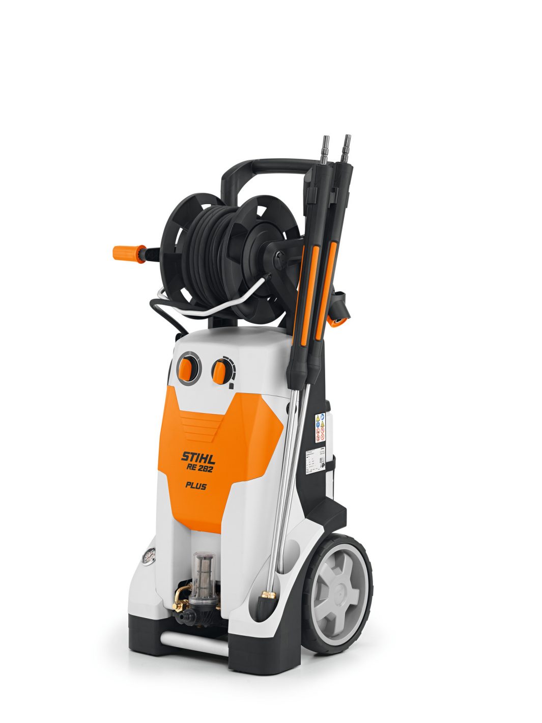 Myjka wysokociśnieniowa STIHL RE 282 PLUS – widok z przodu na uchwyt i zwijacz, sprzedaż Techfix Radom