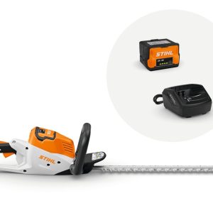 Nożyce akumulatorowe STIHL HSA 50 – widok zestawu z akumulatorem i ładowarką, autoryzowany dealer Techfix Radom