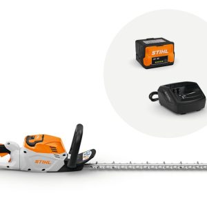 Nożyce akumulatorowe STIHL HSA 60 – widok zestawu z akumulatorem i ładowarką, serwis Techfix Radom