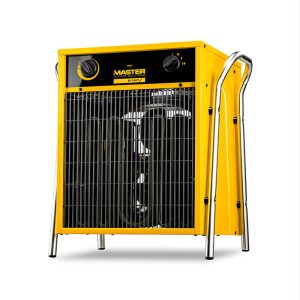 Nagrzewnica elektryczna Master B 15 – widok pod kątem na kratkę ochronną, elementy grzewcze, wentylator, panel regulacji i boczne uchwyty, Techfix Radom