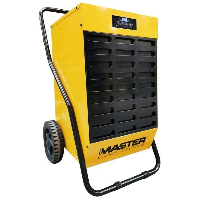 Master DH 92 – widok produktu na żółtą metalową obudowę, czarny panel wlotowy, koła i uchwyt transportowy, Techfix Radom